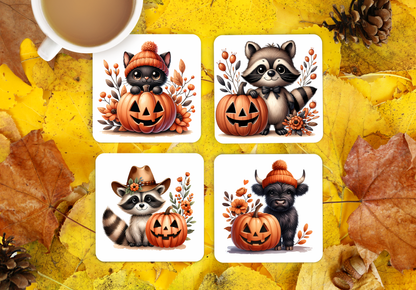 Coaster Set - Cute Halloween Animals