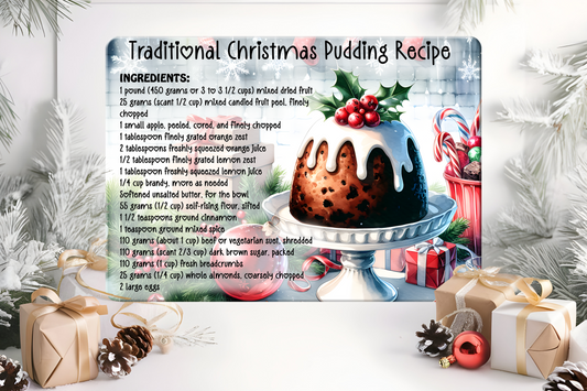 Cutting Board - Christmas Pudding Recipe