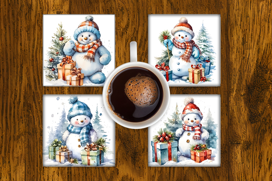 Coaster Set - Christmas Snowman