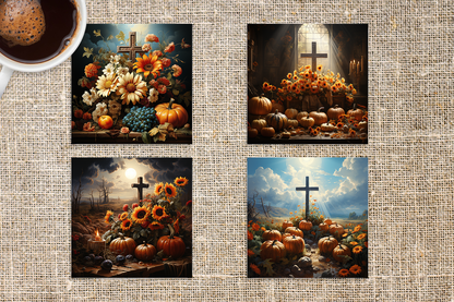 Coaster Set - Fall Crosses