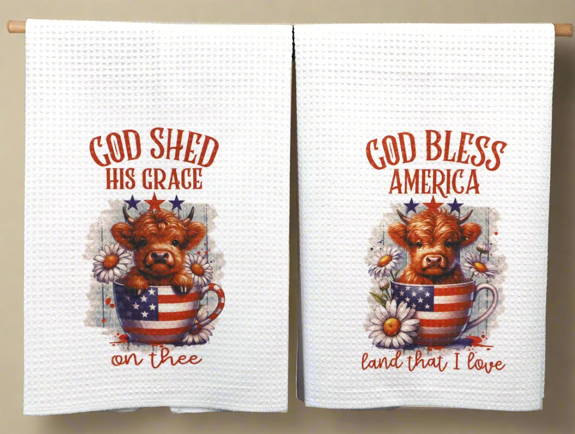 Kitchen Towel Set - USA Highland Cow