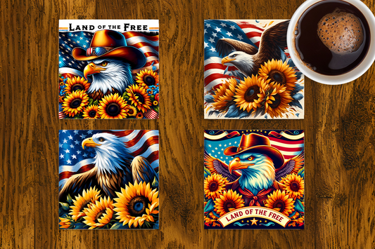 Coaster Set - Patriotic Eagle